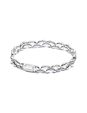 Brazalete Pandora de plata con zirconia cúbica P 925 acabado pulido