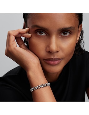 Brazalete Pandora de plata con zirconia cúbica P 925 acabado pulido