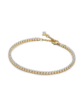 Brazalete Pandora de plata con zirconia cúbica P 925 Timeless acabado baño de oro