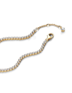 Brazalete Pandora de plata con zirconia cúbica P 925 Timeless acabado baño de oro