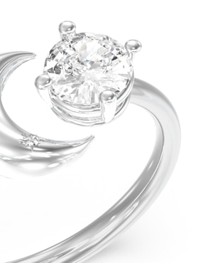 Anillo de estrella Guess Aurora circonita brillante