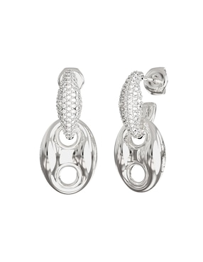 Aretes cortos Guess con acabado pavé circonita