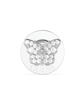 Arete corto de mariposa Guess Borboleta de acero inoxidable con acabado pavé circonita
