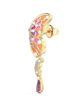 Aretes largos de mariposa Guess Borboleta con acabado pavé circonita