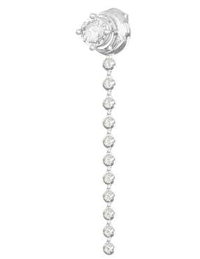 Aretes largos de luna Guess Aurora de acero inoxidable con acabado pavé circonita