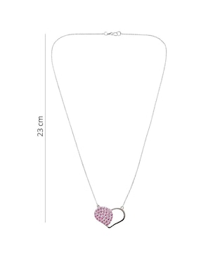 Aretes y collar de corazón Mancini de plata P 925 zirconia
