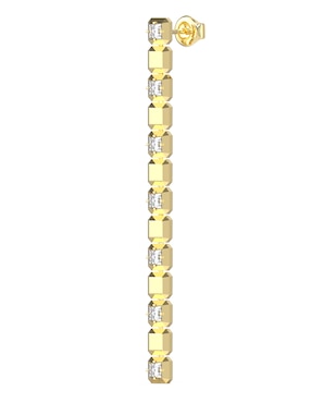 Aretes largos Guess con acabado pavé circonita