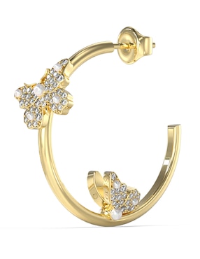 Aretes cortos de mariposa Guess Borboleta con acabado pavé circonita