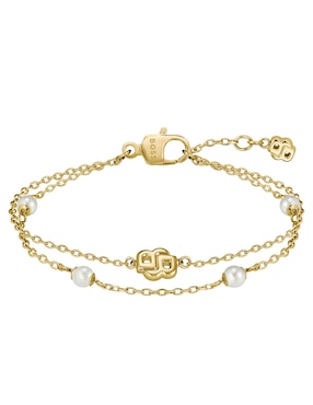 Pulsera Hugo Boss con imitación perla Double B Mirelle acabado brillante