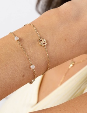 Pulsera Hugo Boss con imitación perla Double B Mirelle acabado brillante