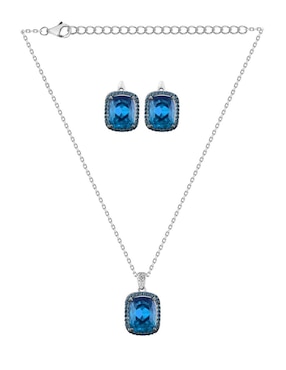Aretes y collar Gladkova Joyería de plata P 925 zafiro