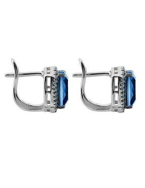 Aretes y collar Gladkova Joyería de plata P 925 zafiro