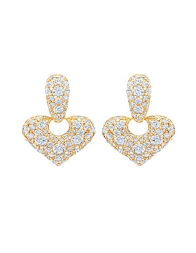 Aretes y collar de corazón Gladkova Joyería de plata P 925 zirconia