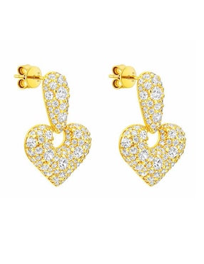 Aretes y collar de corazón Gladkova Joyería de plata P 925 zirconia