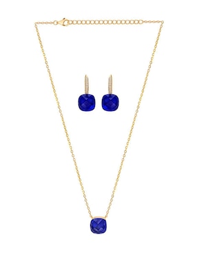 Aretes y collar Gladkova Joyería de plata P 925 zafiro