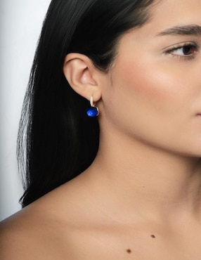Aretes y collar Gladkova Joyería de plata P 925 zafiro