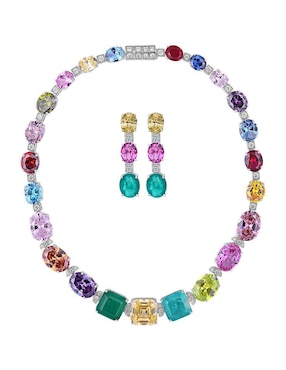 Aretes y collar Gladkova Joyería de plata P 925 amatista