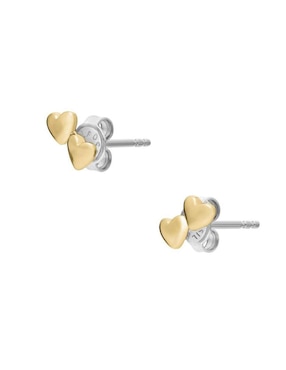 Broqueles de corazón Fossil Sutton con acabado pulido