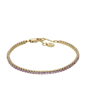 Pulsera Fossil con zirconia cúbica Ellis acabado pulido