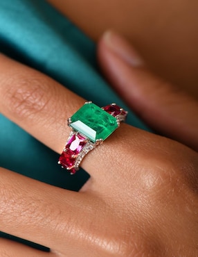 Anillo Gladkova Joyería P 925 de plata esmeralda brillante