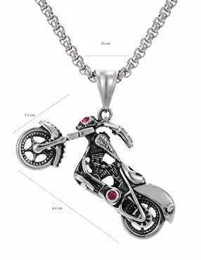 Collar con dije de calavera Nira Biker