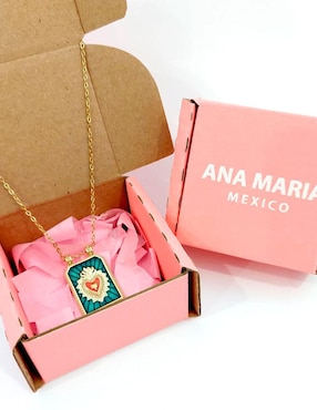 Collar con dije de corazón Ana Maria Mexico
