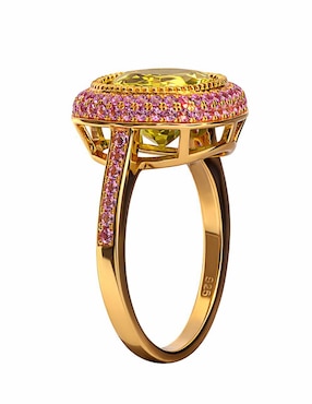 Anillo Gladkova Joyería P 925 de plata peridoto chapa de oro