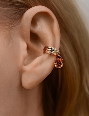 Arete individual de gota Gladkova Joyería de oro amarillo 18 k con acabado brillante
