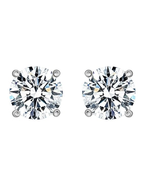 Broqueles circulares Gladkova Joyería de plata P 925 con acabado brillante moissanita