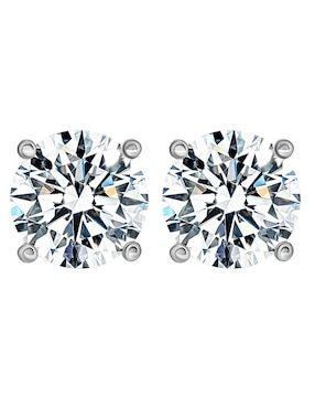 Broqueles circulares Gladkova Joyería de plata con acabado brillante moissanita