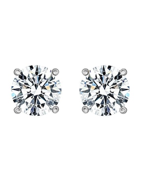 Broqueles circulares Gladkova Joyería de plata P 925 con acabado brillante moissanita