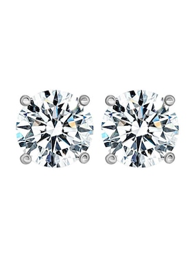 Broqueles circulares Gladkova Joyería de plata con acabado brillante moissanita