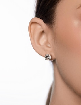 Broqueles circulares Gladkova Joyería de plata con acabado brillante moissanita