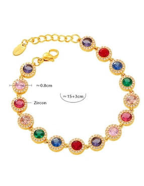 Pulsera Nira de oro laminado con zirconia cúbica 18 K acabado brillante