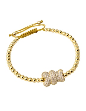 Pulsera Yoiko con zirconia acabado baño de oro de 18 k