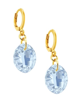 Aretes y collar ovalado Zvezda Aurore baño de oro 18 k cristal