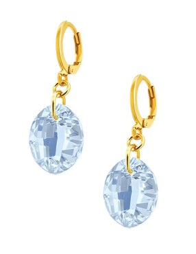 Aretes y collar ovalado Zvezda Aurore baño de oro 18 k cristal