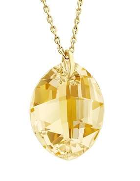 Aretes y collar ovalado Zvezda Aurore baño de oro 18 k cristal
