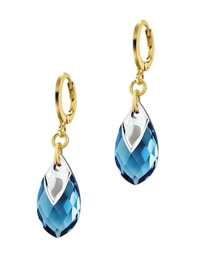 Aretes y collar de gota Zvezda Aurore baño de oro 18 k cristal