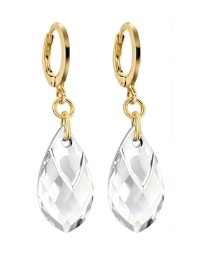 Aretes y collar de gota Zvezda Aurore baño de oro 18 k cristal