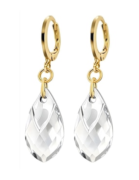 Aretes y collar de gota Zvezda Aurore baño de oro 18 k cristal