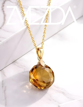 Aretes y collar de gota Zvezda Aurore baño de oro 18 k cristal