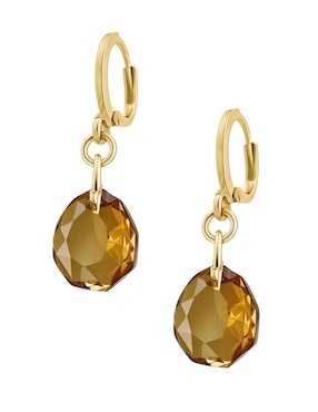 Aretes y collar de gota Zvezda Aurore baño de oro 18 k cristal