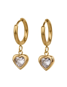 Arracadas De Corazón Luckyly Zirconia Cúbica