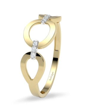 Anillo Amelie Joyas 14 k de oro zirconia brillante