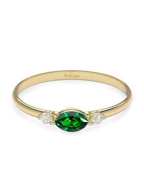 Anillo Amelie Joyas 10 k de oro zirconia brillante