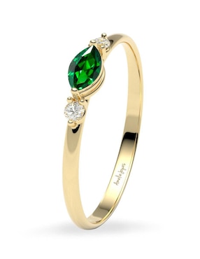 Anillo Amelie Joyas 10 k de oro zirconia brillante