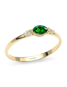 Anillo Amelie Joyas 10 k de oro zirconia brillante