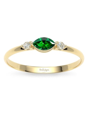 Anillo Amelie Joyas 10 k de oro zirconia brillante