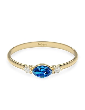 Anillo Amelie Joyas 10 K De Oro Zirconia